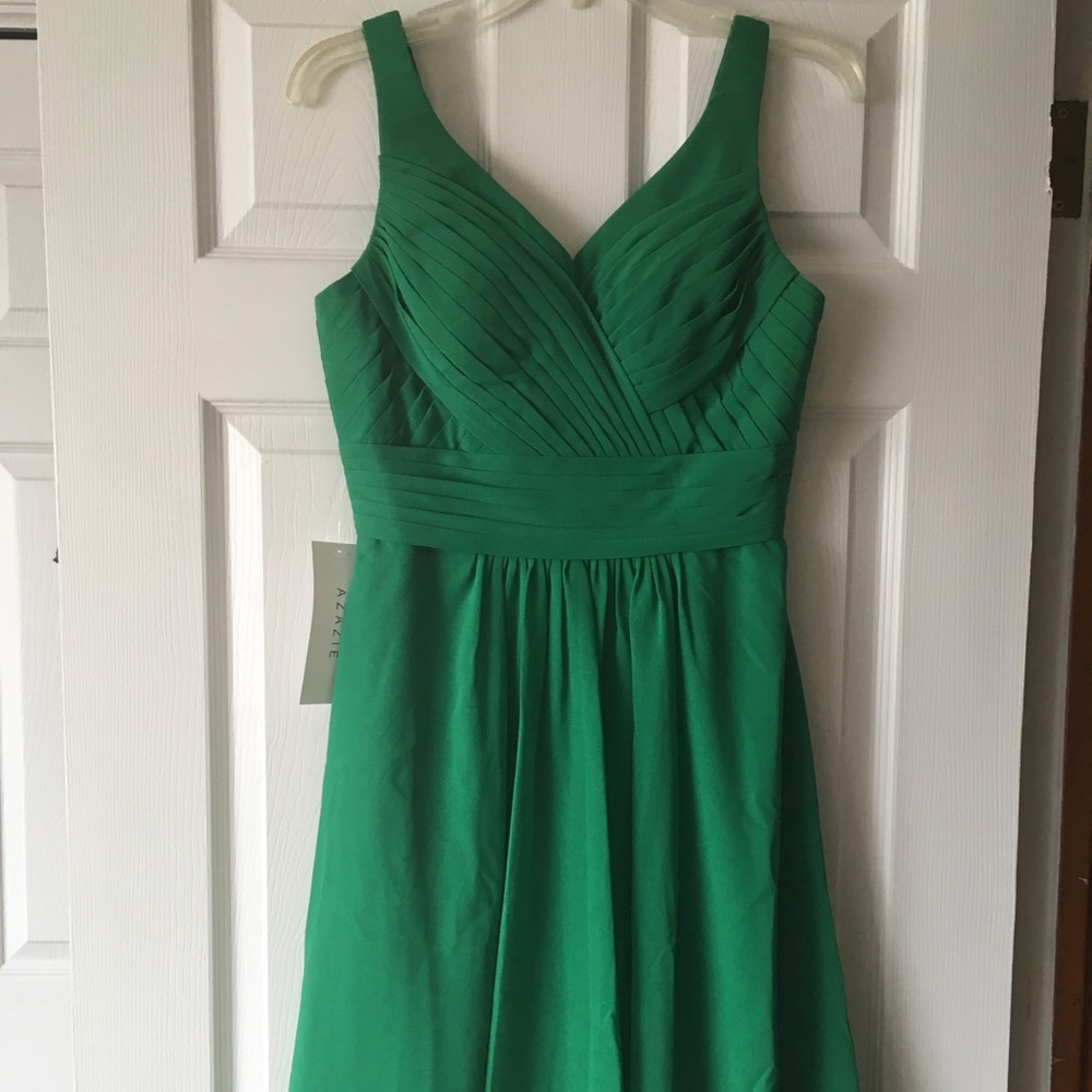 Azazie Grace Bridesmaid Dress in Emerald, Size 4
